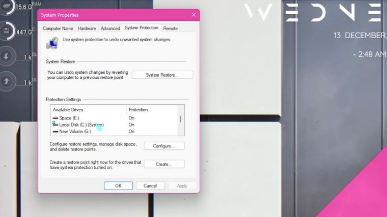 Create a restore point