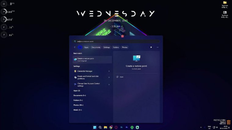 Create a restore point