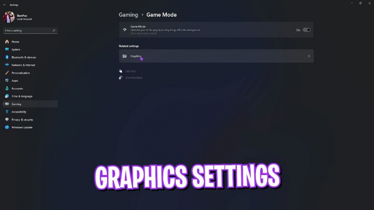 Graphics settings
